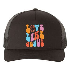 Love Like Jesus Smiley Face Aesthetic Funny Christian Yupoong Adult 5-Panel Trucker Hat