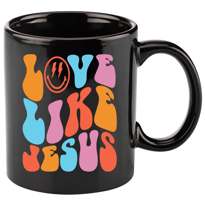 Love Like Jesus Smiley Face Aesthetic Funny Christian 11oz C Handle Ceramic Mug