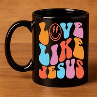 Love Like Jesus Smiley Face Aesthetic Funny Christian 11oz C Handle Ceramic Mug