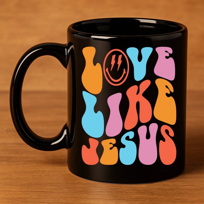 Love Like Jesus Smiley Face Aesthetic Funny Christian 11oz C Handle Ceramic Mug