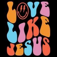 Love Like Jesus Smiley Face Aesthetic Funny Christian Flat Bill Trucker Hat