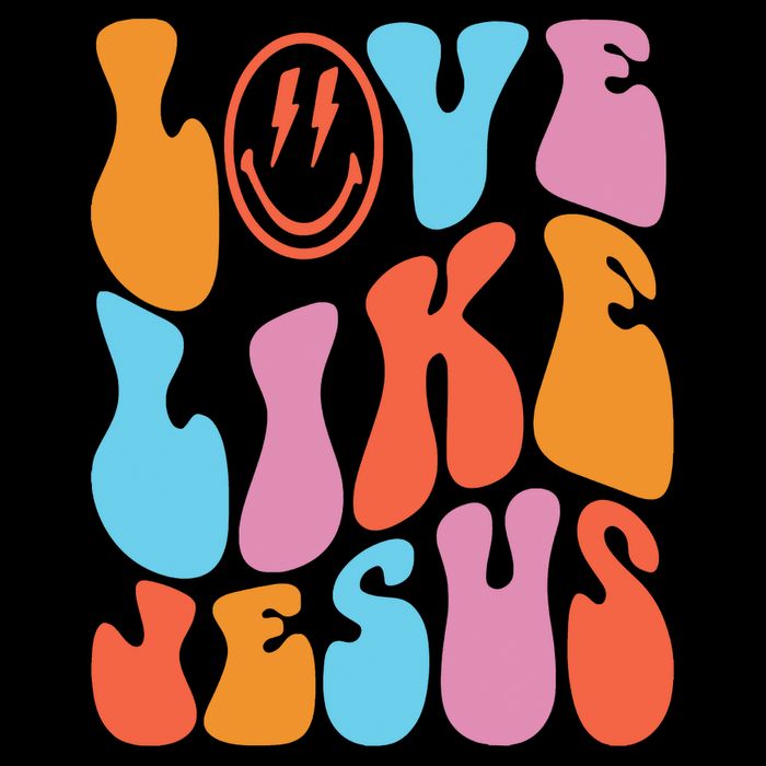 Love Like Jesus Smiley Face Aesthetic Funny Christian Flat Bill Trucker Hat