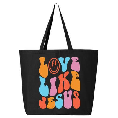 Love Like Jesus Smiley Face Aesthetic Funny Christian 25L Jumbo Tote