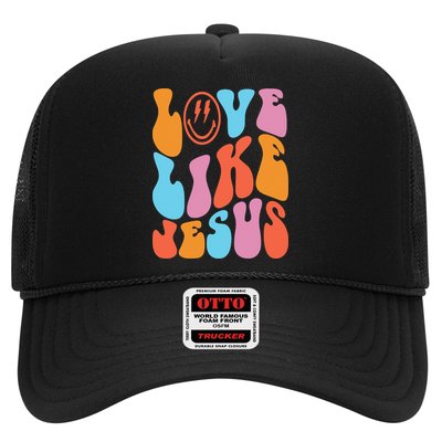 Love Like Jesus Smiley Face Aesthetic Funny Christian Trucker Hat