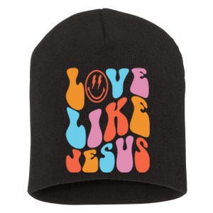 Love Like Jesus Smiley Face Aesthetic Funny Christian Short Acrylic Beanie