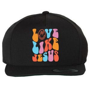 Love Like Jesus Smiley Face Aesthetic Funny Christian Wool Snapback Cap