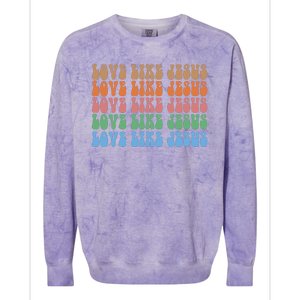 Love Like Jesus Colorful Retro Christianity Colorblast Crewneck Sweatshirt