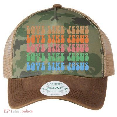 Love Like Jesus Colorful Retro Christianity Legacy Tie Dye Trucker Hat