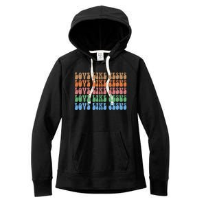 Love Like Jesus Colorful Retro Christianity Women's Fleece Hoodie