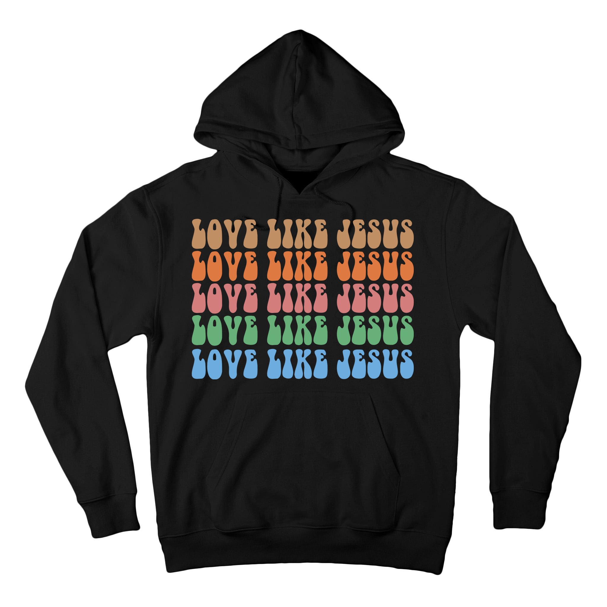 Love Like Jesus Colorful Retro Christianity Tall Hoodie