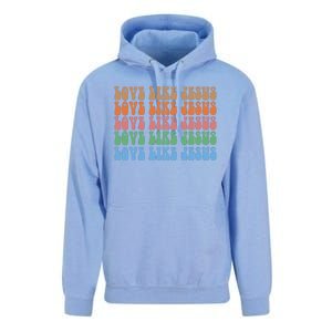 Love Like Jesus Colorful Retro Christianity Unisex Surf Hoodie