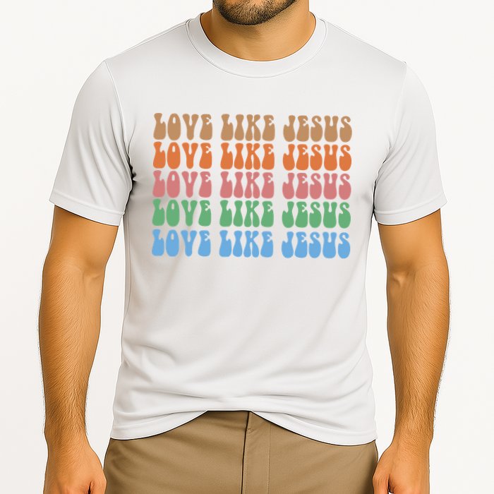 Love Like Jesus Colorful Retro Christianity Performance Shirt