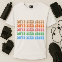 Love Like Jesus Colorful Retro Christianity Performance Shirt