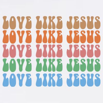 Love Like Jesus Colorful Retro Christianity T-Shirt