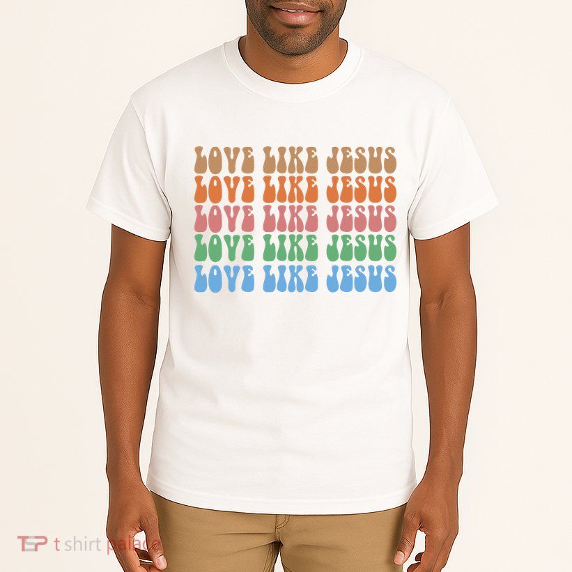 Love Like Jesus Colorful Retro Christianity Tall T-Shirt