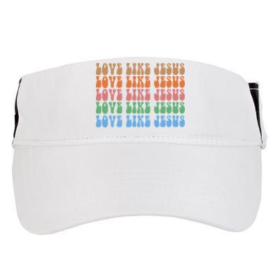 Love Like Jesus Colorful Retro Christianity Adult Drive Performance Visor