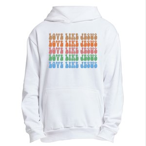 Love Like Jesus Colorful Retro Christianity Urban Pullover Hoodie