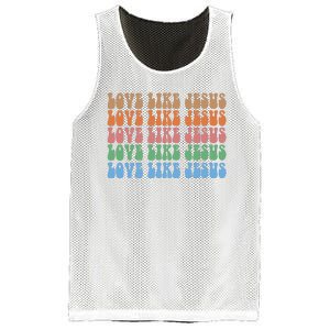 Love Like Jesus Colorful Retro Christianity Mesh Reversible Basketball Jersey Tank