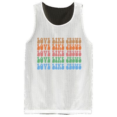 Love Like Jesus Colorful Retro Christianity Mesh Reversible Basketball Jersey Tank