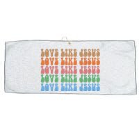 Love Like Jesus Colorful Retro Christianity Large Microfiber Waffle Golf Towel