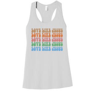 Love Like Jesus Colorful Retro Christianity Women's Racerback Tank