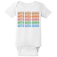 Love Like Jesus Colorful Retro Christianity Baby Bodysuit
