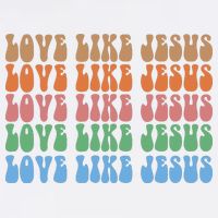 Love Like Jesus Colorful Retro Christianity Baby Bodysuit