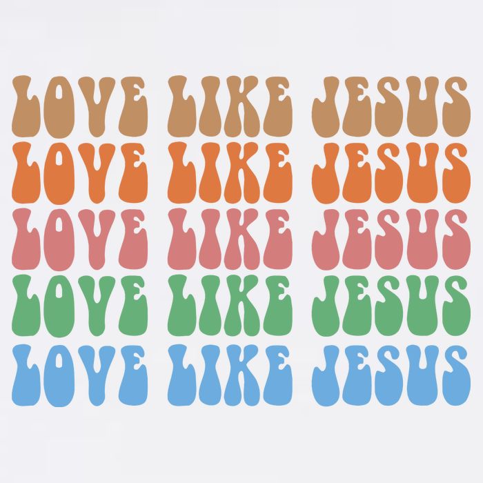 Love Like Jesus Colorful Retro Christianity Baby Bodysuit