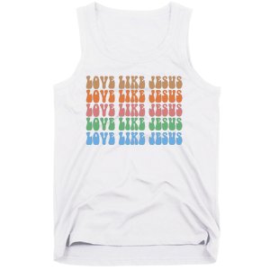 Love Like Jesus Colorful Retro Christianity Tank Top