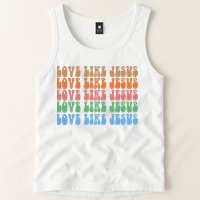 Love Like Jesus Colorful Retro Christianity Tank Top