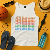 Love Like Jesus Colorful Retro Christianity Tank Top