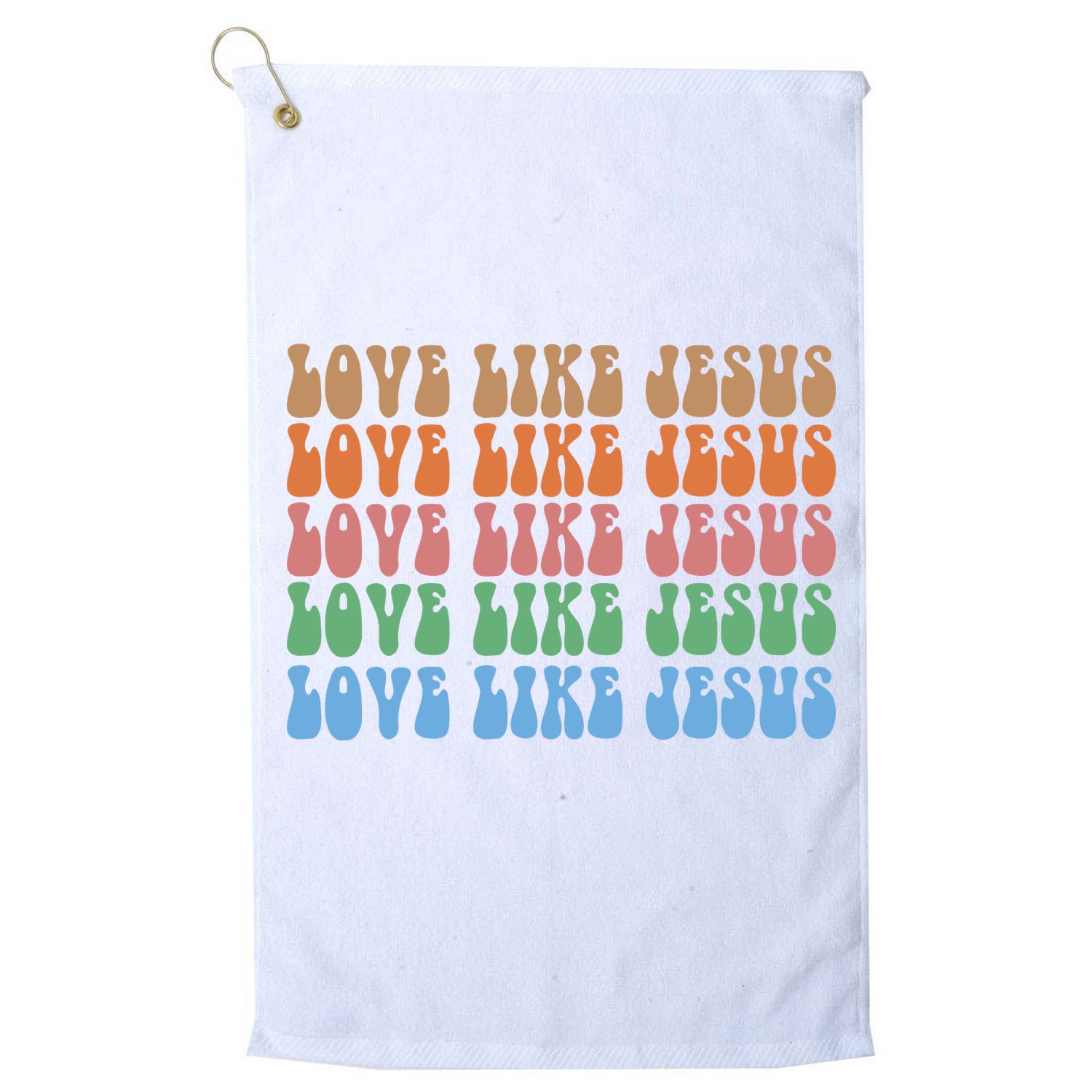 Love Like Jesus Colorful Retro Christianity Golf Towel