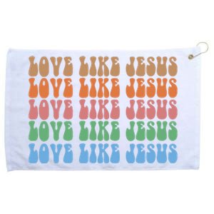 Love Like Jesus Colorful Retro Christianity Grommeted Golf Towel