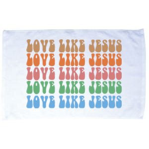 Love Like Jesus Colorful Retro Christianity Microfiber Hand Towel