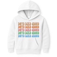 Love Like Jesus Colorful Retro Christianity Kids Hoodie