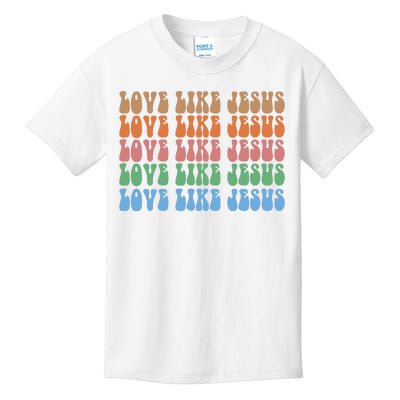 Love Like Jesus Colorful Retro Christianity Kids T-Shirt