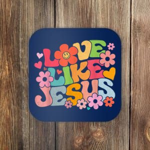 Love Like Jesus Christian Bible Verse Trendy Floral Coaster