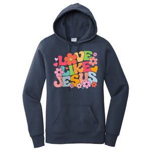 Love Like Jesus Christian Bible Verse Trendy Floral Women's Pullover Hoodie