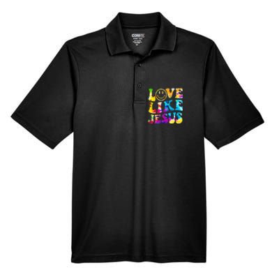 Love Like Jesus Tie Dye Faith Christian Jesus Men's Origin Performance Pique Polo