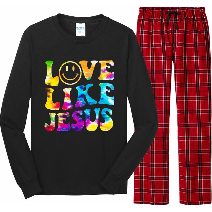 Love Like Jesus Tie Dye Faith Christian Jesus Long Sleeve Pajama Set