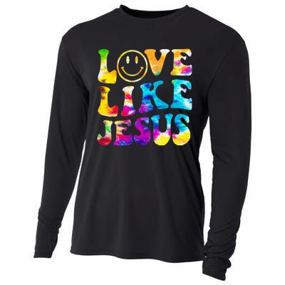 Love Like Jesus Tie Dye Faith Christian Jesus Cooling Performance Long Sleeve Crew