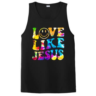 Love Like Jesus Tie Dye Faith Christian Jesus PosiCharge Competitor Tank