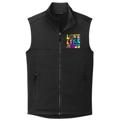 Love Like Jesus Tie Dye Faith Christian Jesus Collective Smooth Fleece Vest