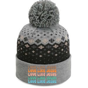 Love Like Jesus Retro Colorful Christian The Baniff Cuffed Pom Beanie