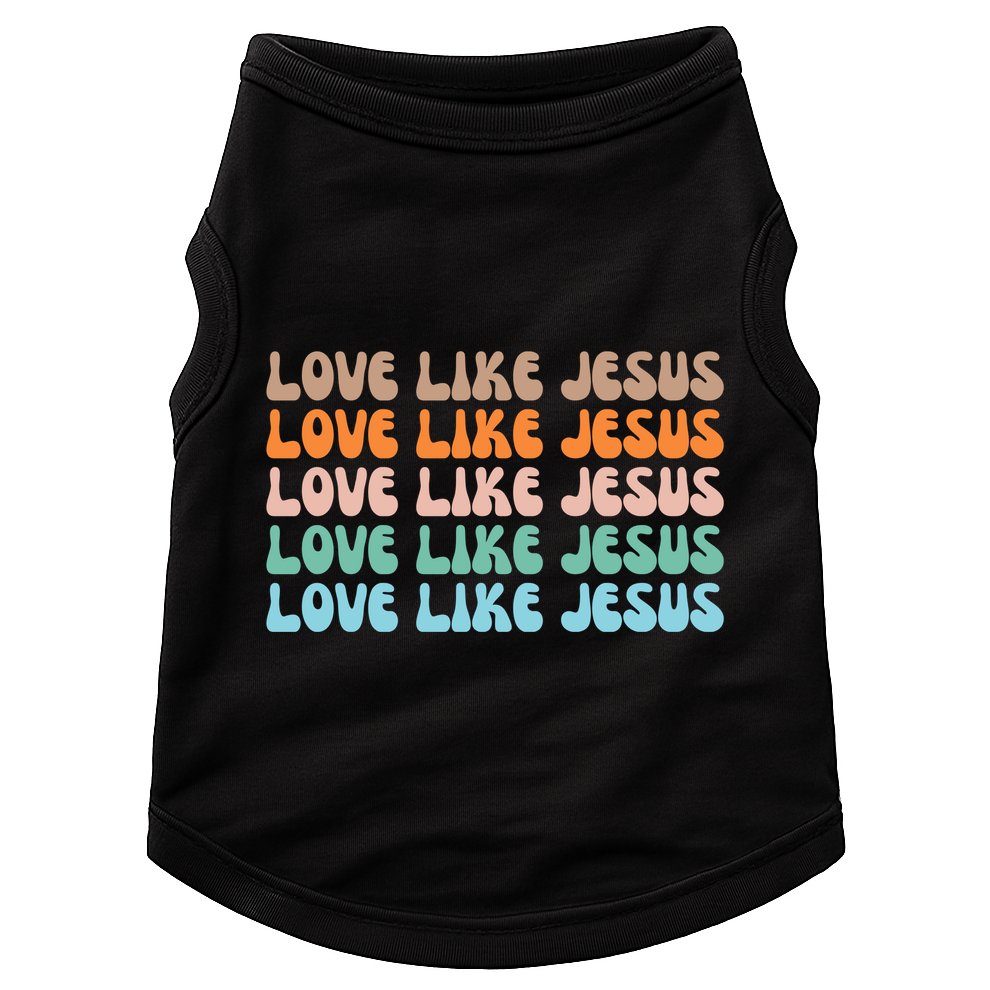 Love Like Jesus Retro Colorful Christian Doggie Tank