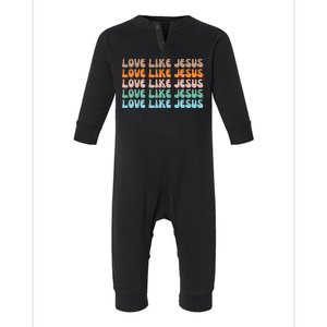 Love Like Jesus Retro Colorful Christian Infant Fleece One Piece