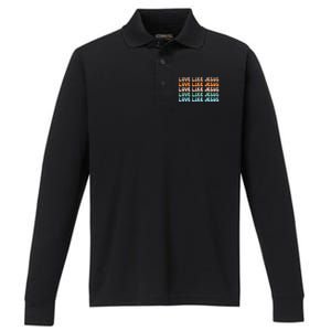 Love Like Jesus Retro Colorful Christian Performance Long Sleeve Polo