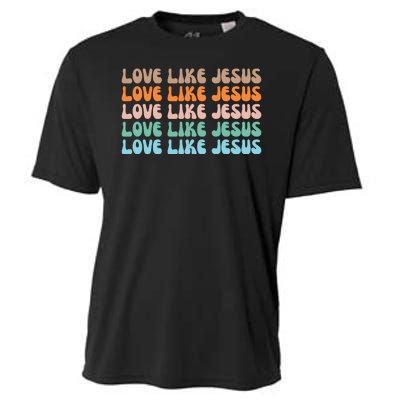 Love Like Jesus Retro Colorful Christian Cooling Performance Crew T-Shirt