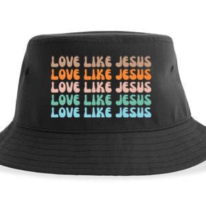 Love Like Jesus Retro Colorful Christian Sustainable Bucket Hat