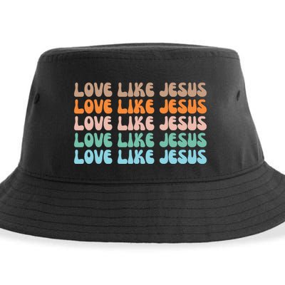 Love Like Jesus Retro Colorful Christian Sustainable Bucket Hat